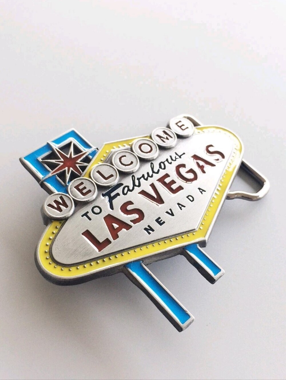 Vintage Welcome to Fabulous Las Vegas Sign In Silver Or Color Belt Buckle